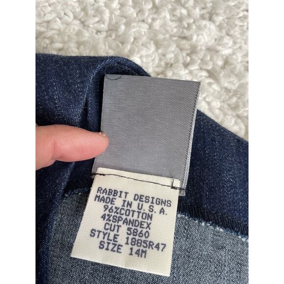 Rabbit Rabbit Designs Women’s Sz. 14 Denim Jumper Dress. New W/ Tags - Picture 7 of 10